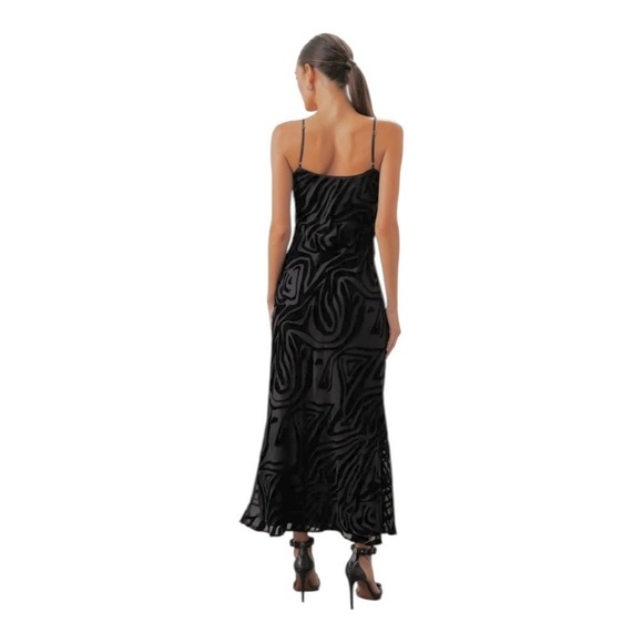 Ronny Kobo Collective Burnout Slip Dress Midi In Black Size 4 - Picture 3 of 12